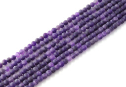 Zeige Details für Amethyst Kugeln Strang matt Bild von Amethyst Kugeln Strang matt