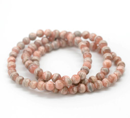 Zeige Details für Rhodochrosit Kugeln 7mm Armband  Bild von Rhodochrosit Kugeln 7mm Armband