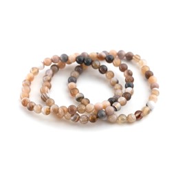 Zeige Details für Achat (braun) Kugeln 6mm Armband  Bild von Achat (braun) Kugeln 6mm Armband