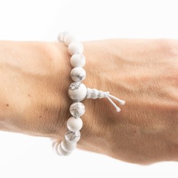 Vedere dettagli per Bracciale mala in Magnesite 8 mm, 21 perline tonde Immagine di Bracciale mala in Magnesite 8 mm, 21 perline tonde