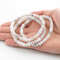 Zeige Details für Achat (weiss) Button 6x4mm Armband matt Bild von Achat (weiss) Button 6x4mm Armband matt