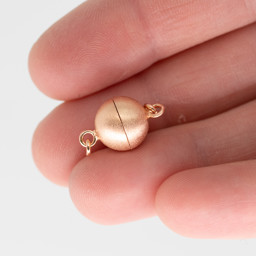 Zeige Details für Magnetverschluss Kugel Silber 925, rosé vergoldet matt Bild von Magnetverschluss Kugel Silber 925, rosé vergoldet matt