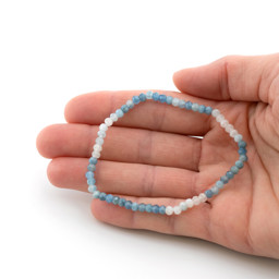 Zeige Details für Aquamarin fac. Button  4mm Armband Bild von Aquamarin fac. Button  4mm Armband