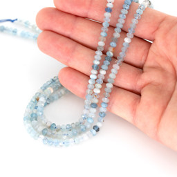 Zeige Details für Aquamarin fac. Button  4mm Strang Bild von Aquamarin fac. Button  4mm Strang