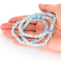 Zeige Details für Aquamarin fac. Button 6mm Armband  Bild von Aquamarin fac. Button 6mm Armband