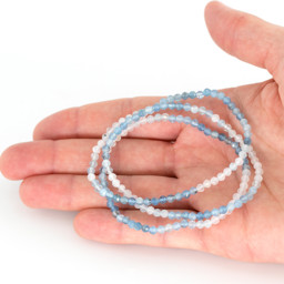 Zeige Details für Aquamarin fac. Kugeln  3mm Armband (Diamond-Cut) Bild von Aquamarin fac. Kugeln  3mm Armband (Diamond-Cut)