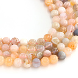 Zeige Details für Achat Kugeln  8mm Strang (grau-orange) Bild von Achat Kugeln  8mm Strang (grau-orange)