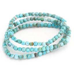 Zeige Details für Türkis natur fac. Würfel  4mm Armband, Extra Bild von Türkis natur fac. Würfel  4mm Armband, Extra