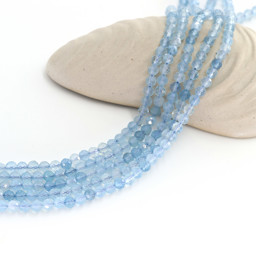 Zeige Details für Aquamarin fac. Kugeln  4mm Strang Extra Bild von Aquamarin fac. Kugeln  4mm Strang Extra