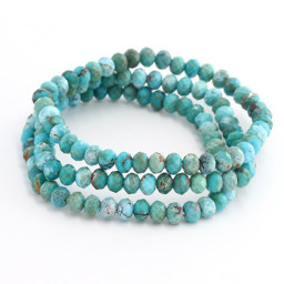 Zeige Details für Türkis fac. Button  6x4mm Armband Bild von Türkis fac. Button  6x4mm Armband