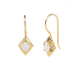 Vedere dettagli per "art-deco". Pietra di luna. Orecchini. Argento 925 placcato oro Immagine di "art-deco". Pietra di luna. Orecchini. Argento 925 placcato oro