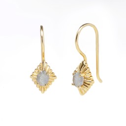 Vedere dettagli per "art-deco". Labradorite. Orecchini. Argento 925 placcato oro Immagine di "art-deco". Labradorite. Orecchini. Argento 925 placcato oro