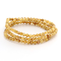 Vedere dettagli per Bracciale con perline di quarzo rutilato da 4 mm  Immagine di Bracciale con perline di quarzo rutilato da 4 mm