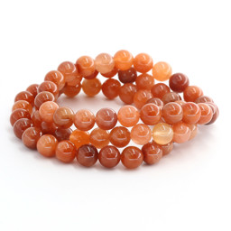 Vedere dettagli per Bracciale di perline tonde di quarzo rutilato da 8 mm (rutilo rosso) Immagine di Bracciale di perline tonde di quarzo rutilato da 8 mm (rutilo rosso)