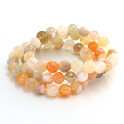 Zeige Details für Achat Kugeln  8mm Armband (grau-orange) Bild von Achat Kugeln  8mm Armband (grau-orange)