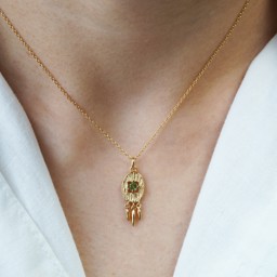 Zeige Details für "one’s heart at the right place". Halskette. Peridot. Silber 925-Vergoldet Bild von "one’s heart at the right place". Halskette. Peridot. Silber 925-Vergoldet
