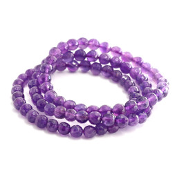 Zeige Details für Amethyst fac. Kugeln  6mm Armband Bild von Amethyst fac. Kugeln  6mm Armband