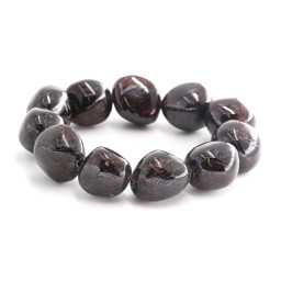 Zeige Details für Granat (rot) Nuggets  18-22mm Armband Bild von Granat (rot) Nuggets  18-22mm Armband