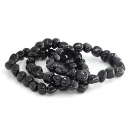 Zeige Details für Obsidian schwarz Nuggets Crazy  8-12mm Armband Bild von Obsidian schwarz Nuggets Crazy  8-12mm Armband