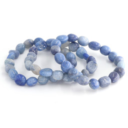 Zeige Details für Blauquarz Nuggets Crazy  8-12mm Armband Bild von Blauquarz Nuggets Crazy  8-12mm Armband