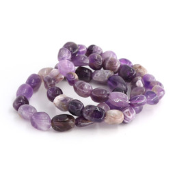 Zeige Details für Amethyst Quarz Nuggets Crazy  8-12mm Armband Bild von Amethyst Quarz Nuggets Crazy  8-12mm Armband