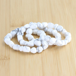 Zeige Details für Magnesit Nuggets Crazy  8-12mm Armband Bild von Magnesit Nuggets Crazy  8-12mm Armband