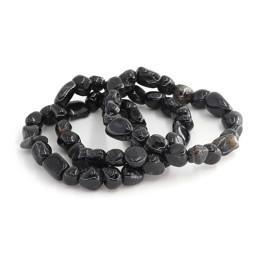 Zeige Details für Turmalin Schörl Nuggets Crazy  8-12mm Armband Bild von Turmalin Schörl Nuggets Crazy  8-12mm Armband