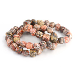 Zeige Details für Leopardenfell Jaspis Nuggets Crazy  8-12mm Armband Bild von Leopardenfell Jaspis Nuggets Crazy  8-12mm Armband