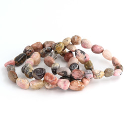 Zeige Details für Rhodonit Nuggets Crazy  10-12mm Armband Bild von Rhodonit Nuggets Crazy  10-12mm Armband