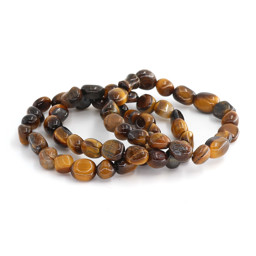 Zeige Details für Tigerauge Nuggets Crazy  8-12mm Armband Bild von Tigerauge Nuggets Crazy  8-12mm Armband