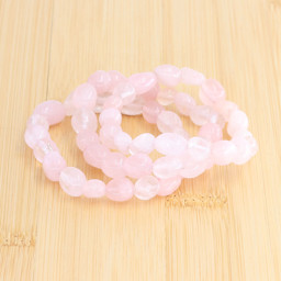 Zeige Details für Rosenquarz Nuggets  8-12mm Armband Bild von Rosenquarz Nuggets  8-12mm Armband