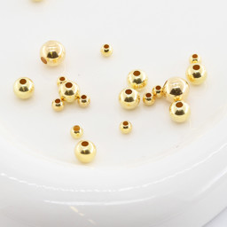 Vedere dettagli per Perline tonde, argento 925 placcato oro Immagine di Perline tonde, argento 925 placcato oro