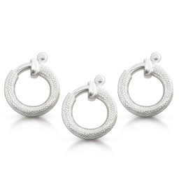 Vedere dettagli per Anello a molla maxi senza barra 16 mm in pelle di serpente, argento 925  Immagine di Anello a molla maxi senza barra 16 mm in pelle di serpente, argento 925