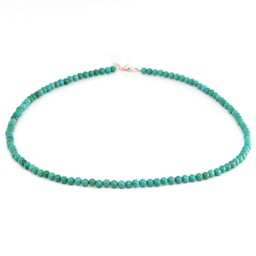 Zeige Details für Türkis Kugeln  4mm Halskette mit Silberverschluss Bild von Türkis Kugeln  4mm Halskette mit Silberverschluss