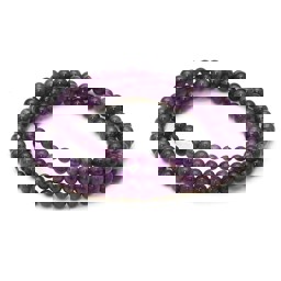 Zeige Details für Amethyst Kugeln  4mm Armband (Quarz) Bild von Amethyst Kugeln  4mm Armband (Quarz)