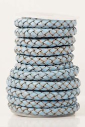 Image de Lederband geflochten 8mm hellblau antik, auf 5m-Rolle