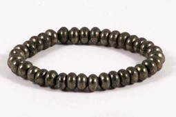 Vedere dettagli per Bracciale con rondelle di Pirite da 8 mm Immagine di Bracciale con rondelle di Pirite da 8 mm