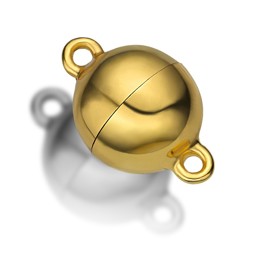 Zeige Details für Magnetverschluss Kugel Silber  925, vergoldet Bild von Magnetverschluss Kugel Silber  925, vergoldet