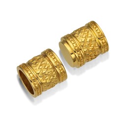 Zeige Details für Magnetverschluss Walze verziert 22x11mm für 8mm Leder (vergoldet) Bild von Magnetverschluss Walze verziert 22x11mm für 8mm Leder (vergoldet)