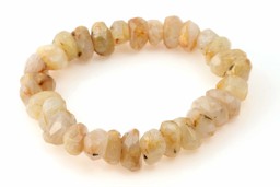 Vedere dettagli per Quarzo rutilato sfaccettato. Bracciale di nuggets 15x20 mm Immagine di Quarzo rutilato sfaccettato. Bracciale di nuggets 15x20 mm