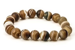 Zeige Details für Achat Kugeln 10mm Armband grau Bild von Achat Kugeln 10mm Armband grau