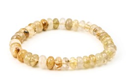 Vedere dettagli per Bracciale di quarzo rutilato da 8 mm Immagine di Bracciale di quarzo rutilato da 8 mm