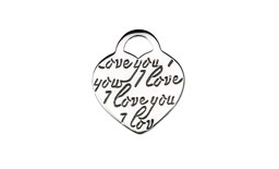 Immagine di Love You Herz 22x19mm mit Ring Charm Anhänger, Silber 925