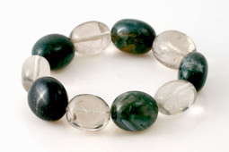 Zeige Details für Moosachat & Rauchquarz Nuggets Armband ca. 18-22mm Bild von Moosachat & Rauchquarz Nuggets Armband ca. 18-22mm