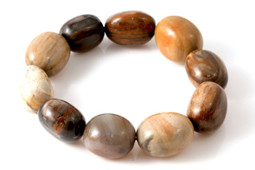 Zeige Details für Versteinertes Holz Nuggets 18-22mm Armband Bild von Versteinertes Holz Nuggets 18-22mm Armband