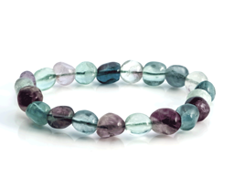 Zeige Details für Fluorit Nuggets 6-9mm Armband Bild von Fluorit Nuggets 6-9mm Armband