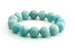 Vedere dettagli per Bracciale di perline di amazzonite 15 mm Immagine di Bracciale di perline di amazzonite 15 mm