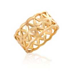 Zeige Details für Ring "Blume des Lebens", 10mm, 925 Silber vergoldet Bild von Ring "Blume des Lebens", 10mm, 925 Silber vergoldet