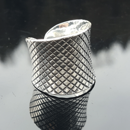 Image de Ring Karré, 19mm, oxidiert, 925 Silber