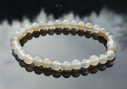 Zeige Details für Achat Kugeln 6mm Armband grau Bild von Achat Kugeln 6mm Armband grau